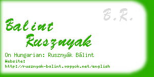 balint rusznyak business card